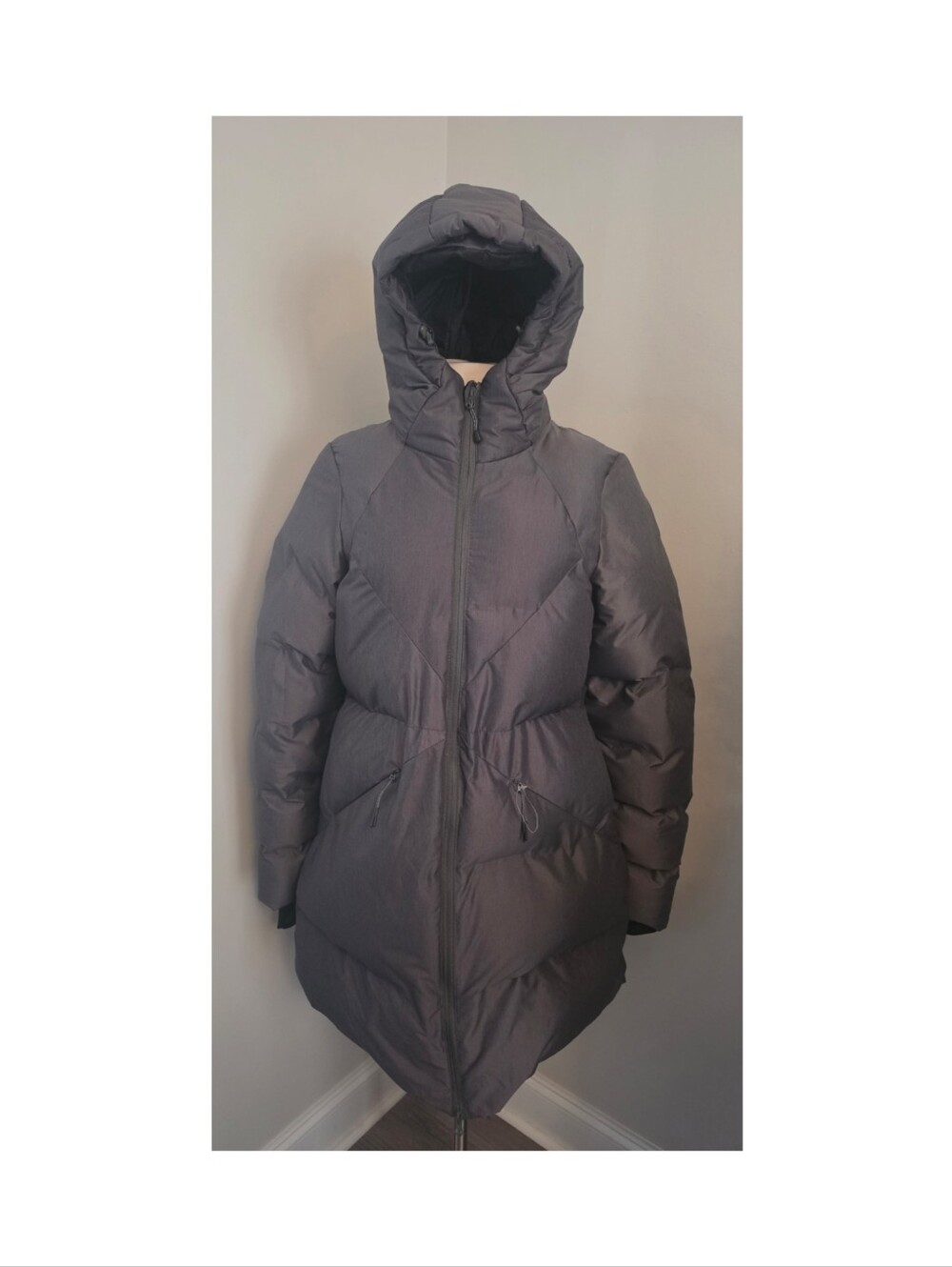 C9 by Champion 3/4 Puffer Jacket Coat Gray Size Large Water/Wind Resistant NWT